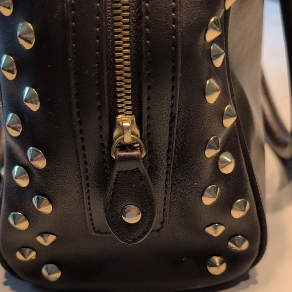 Steve Madden Dark Brown Satchel with Gold Studs - Picture 4 of 11